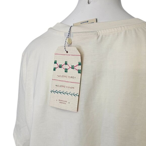 Farm Rio Welcome to the Tropics Tee, Short Sleeve, T-Shirt, Cotton, Graphic, S - Picture 9 of 9